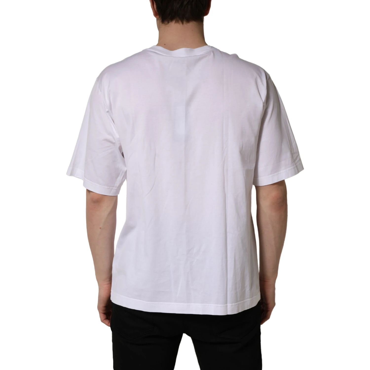 White Oversized Cotton Men Crew Neck T-shirt