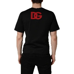 Black Cotton Jersey Logo Patch Crew Neck T-shirt
