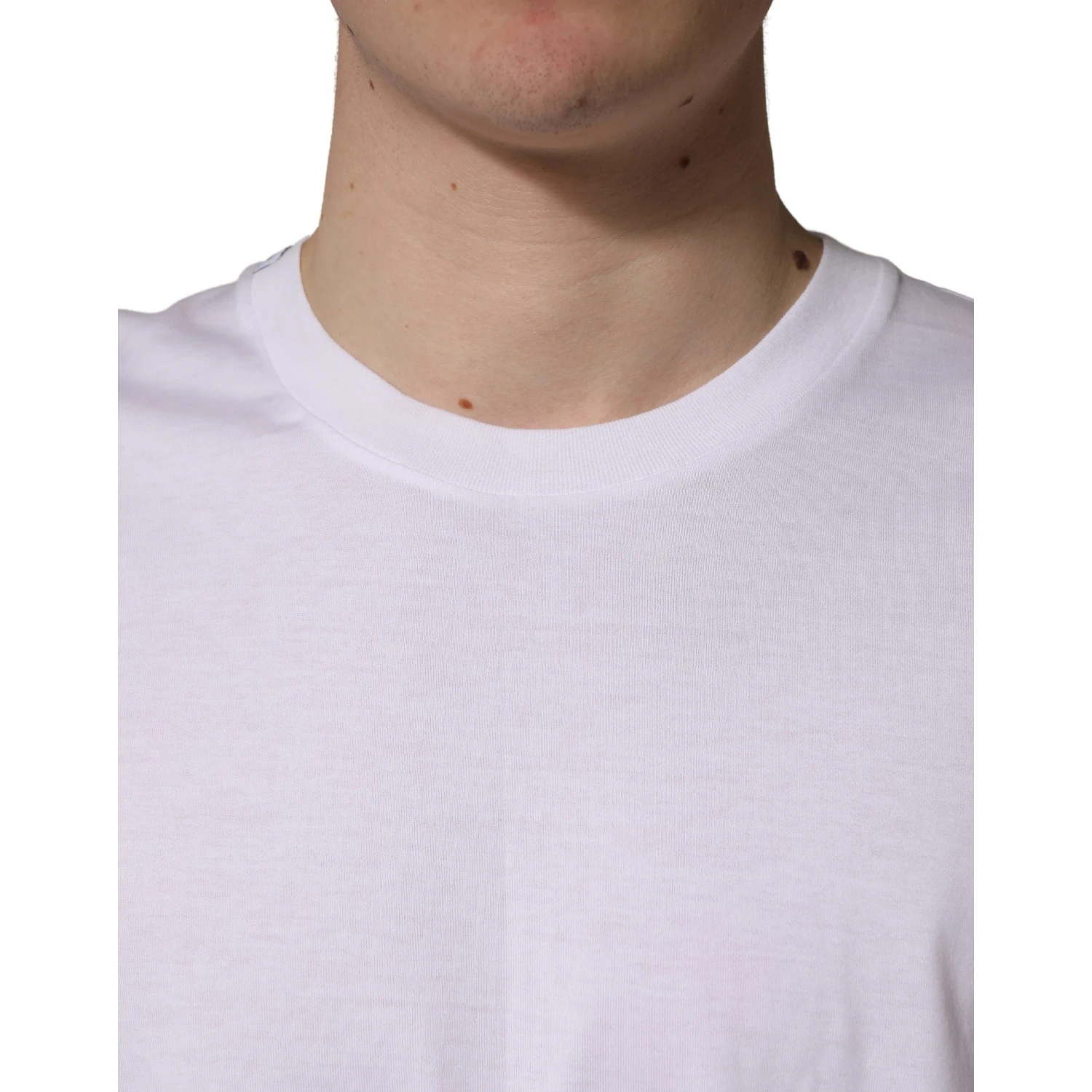 White Oversized Cotton Men Crew Neck T-shirt