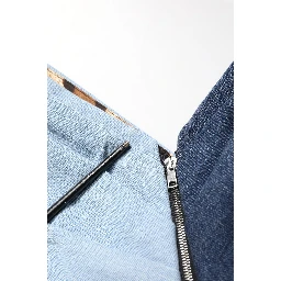 Blue Cotton Patchwork Denim Mini Sheath Dress