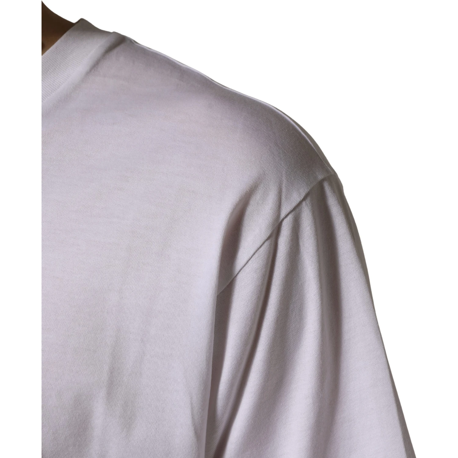 White Oversized Cotton Men Crew Neck T-shirt