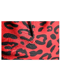 Red Leopard Print Silk Side Slit Maxi Dress