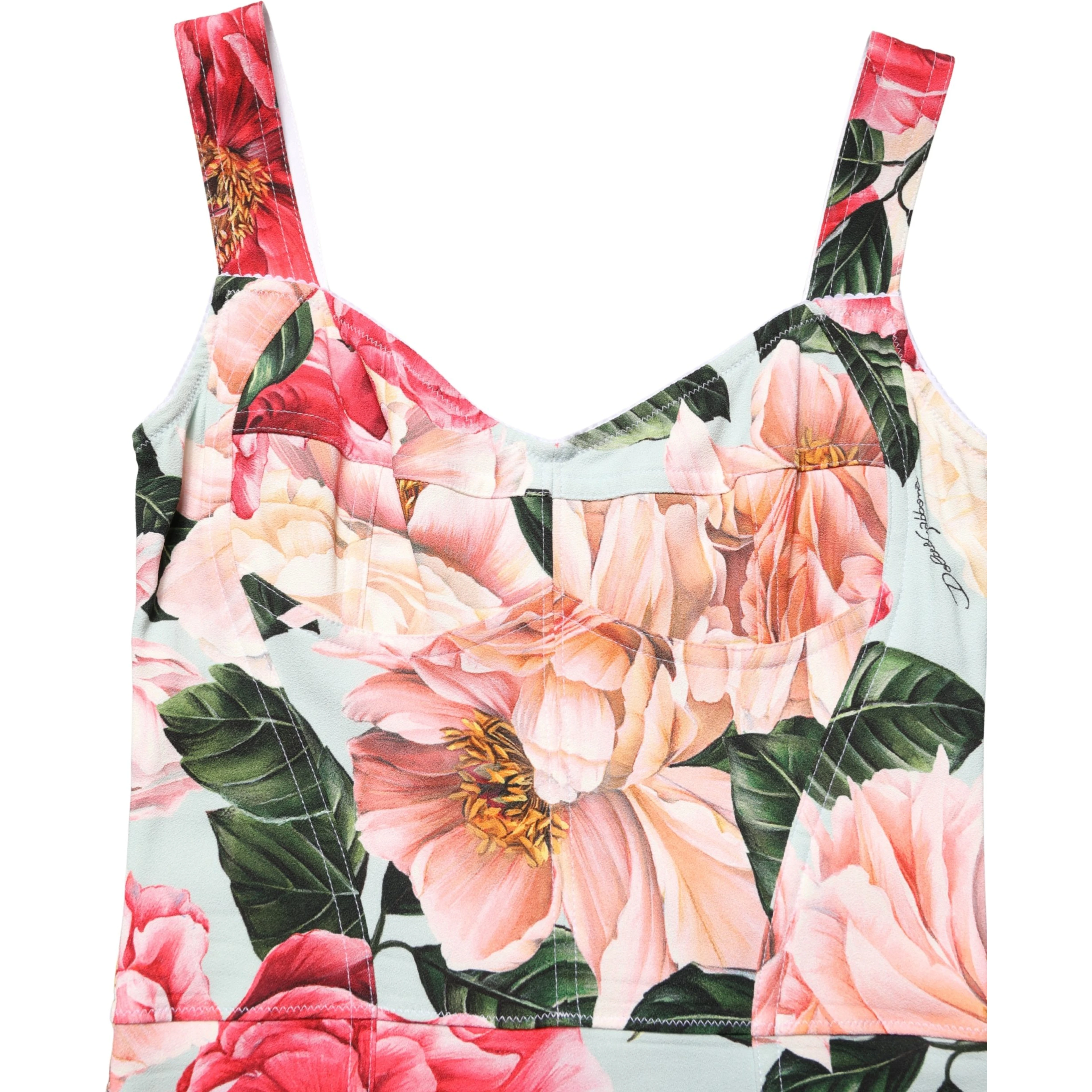 Multicolor Floral Print Viscose Sheath Dress