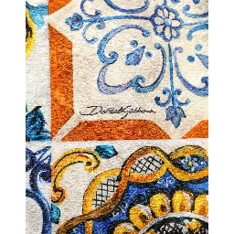 Multicolor Majolica Print Cotton Mini Dress