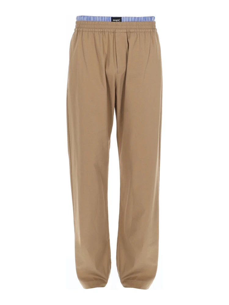 PANTALONE IN COTONE CON DOPPIO ELASTICO