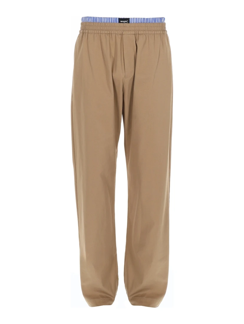 PANTALONE IN COTONE CON DOPPIO ELASTICO