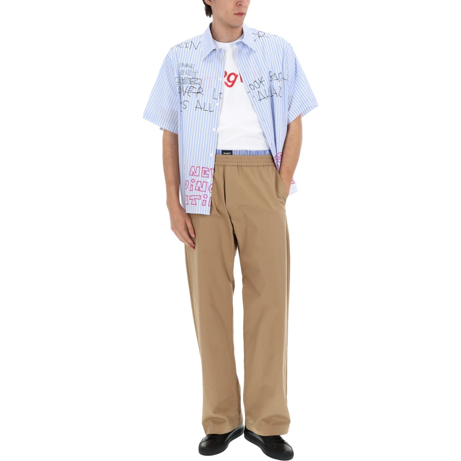 PANTALONE IN COTONE CON DOPPIO ELASTICO