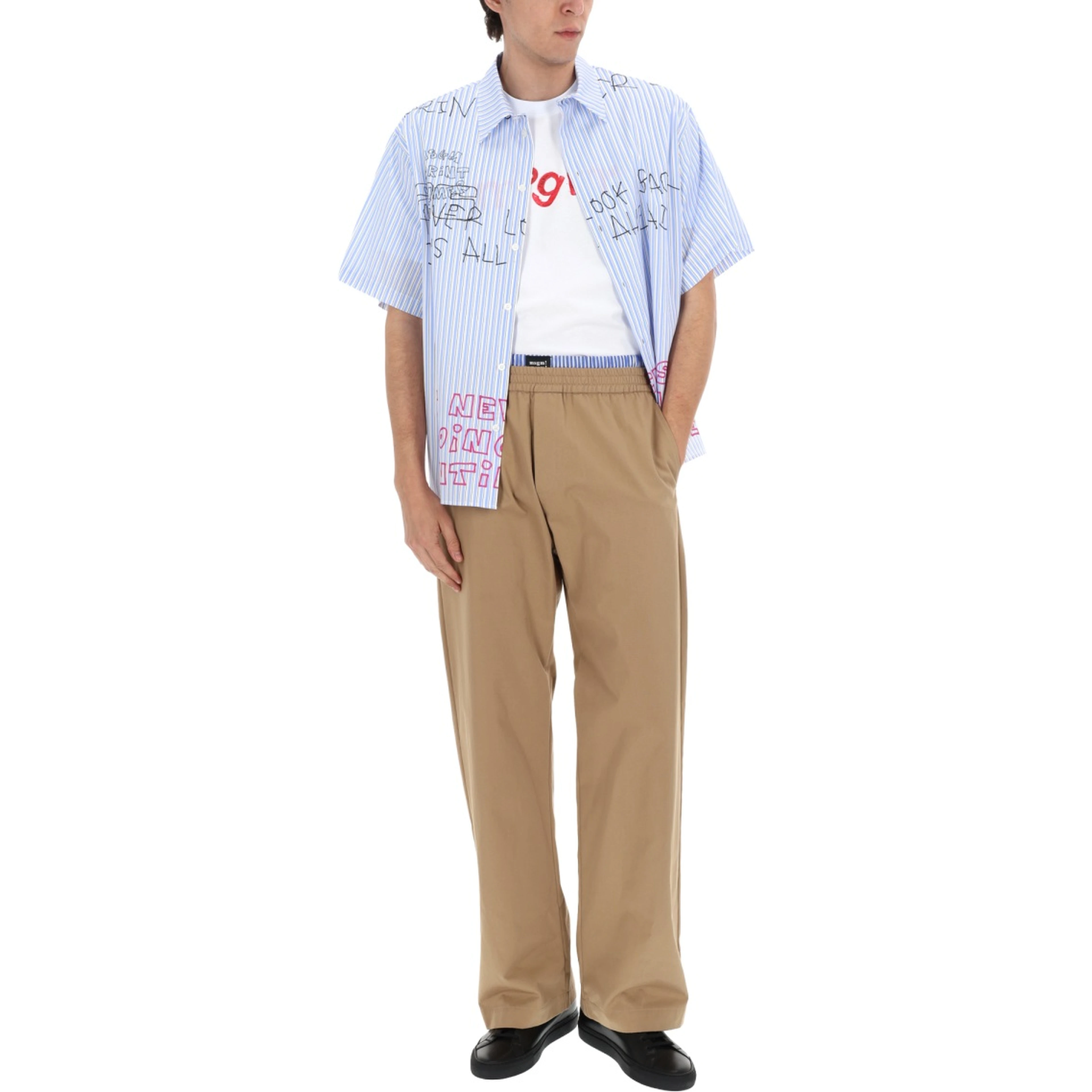 PANTALONE IN COTONE CON DOPPIO ELASTICO