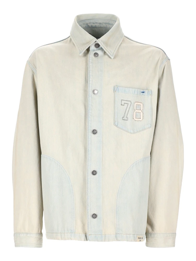 GIACCA IN DENIM CON TASCA RICAMATA