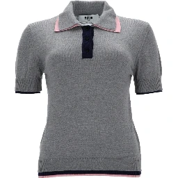 POLO IN LANA CON DOPPIO BORDO