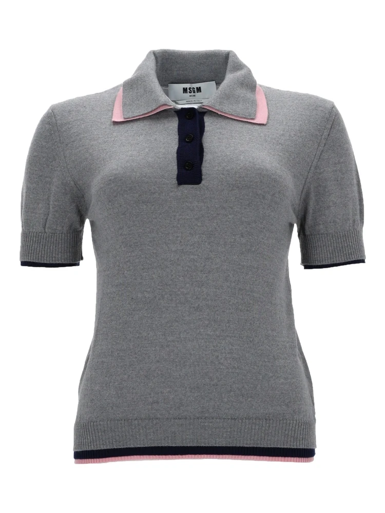 POLO IN LANA CON DOPPIO BORDO