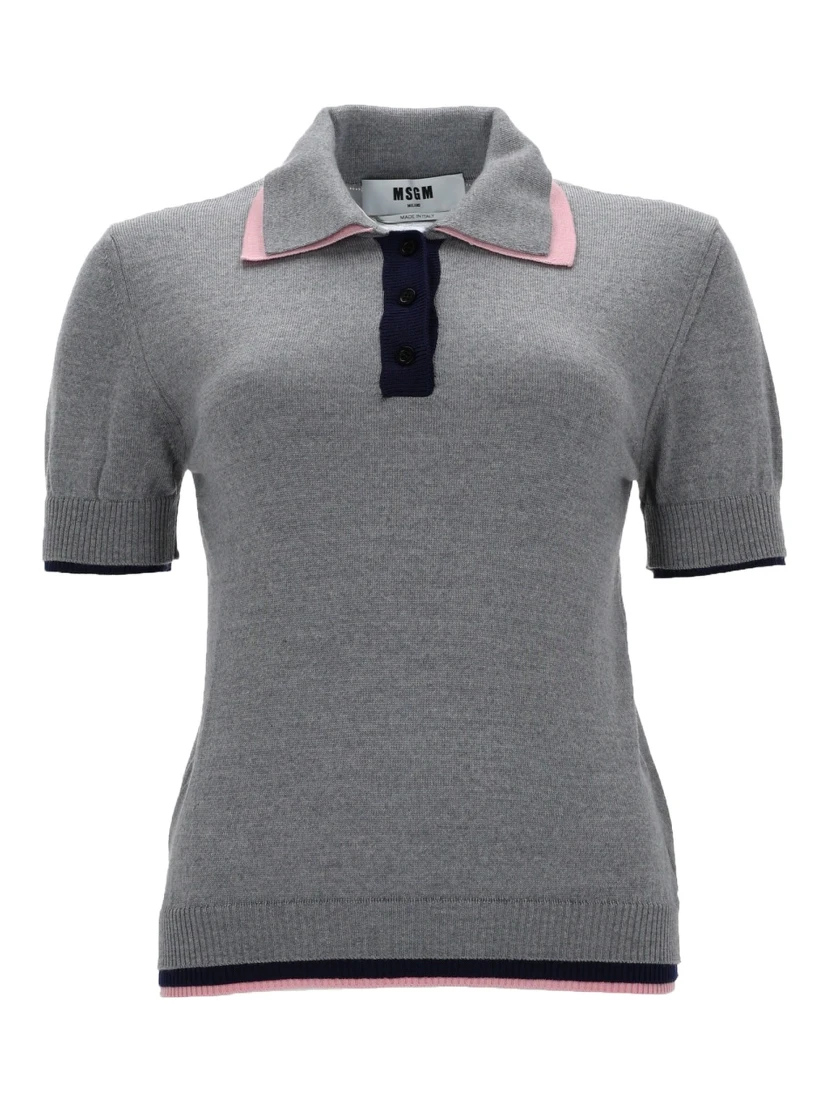 POLO IN LANA CON DOPPIO BORDO