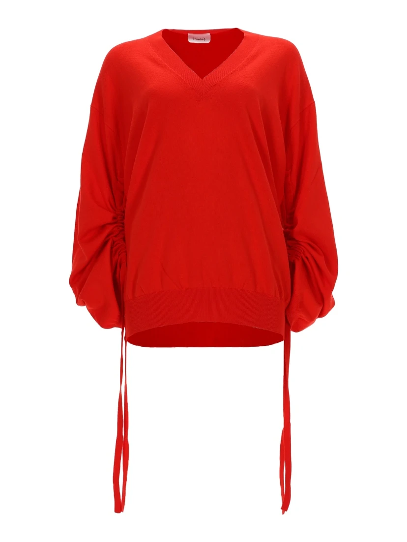 MAGLIA IN COTONE CON SCOLLO A V