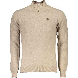 Beige Fabric Men's Sweater