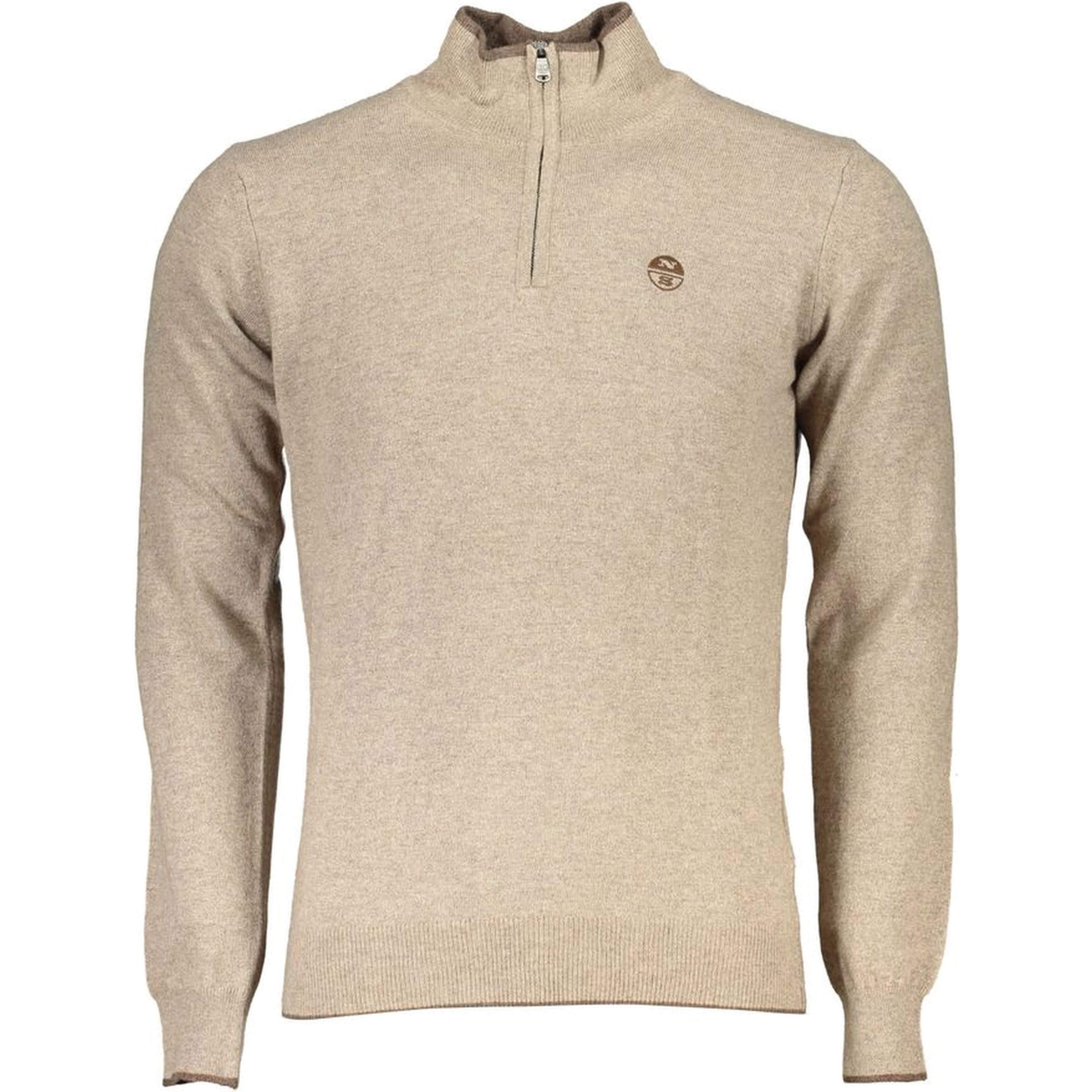 Beige Fabric Men's Sweater