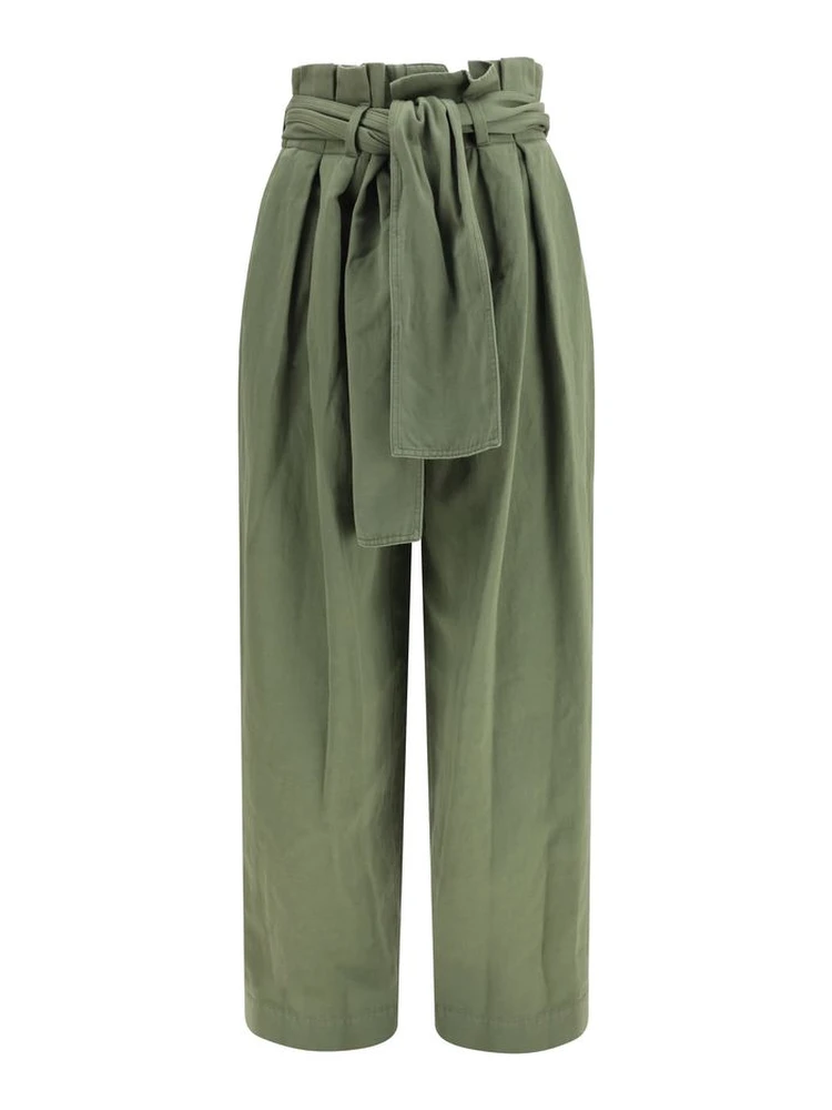 Bicolor Cotton Casual Pants