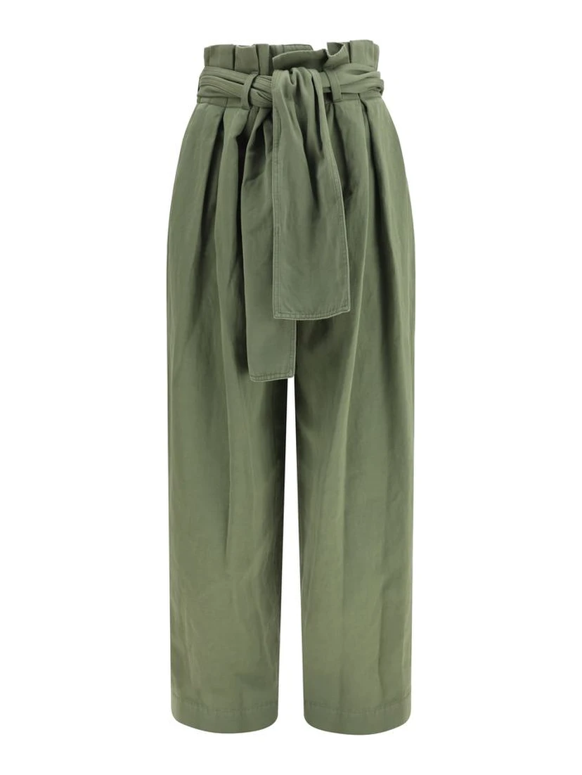 Bicolor Cotton Casual Pants