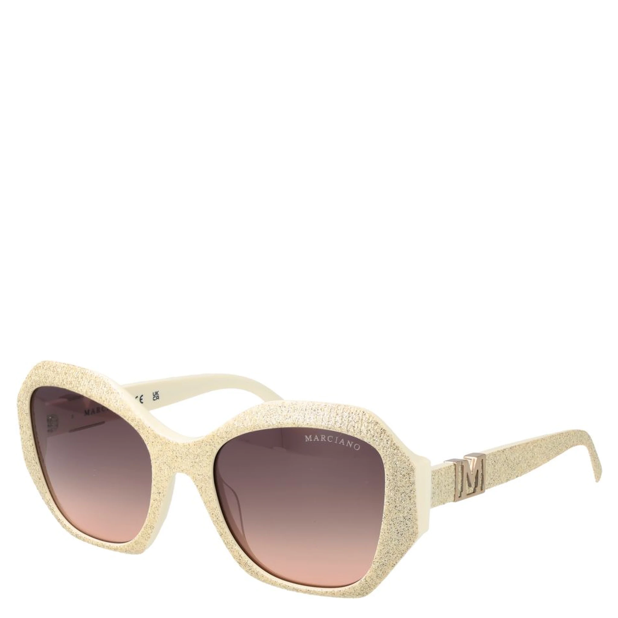 Beige Plastic Sunglasses
