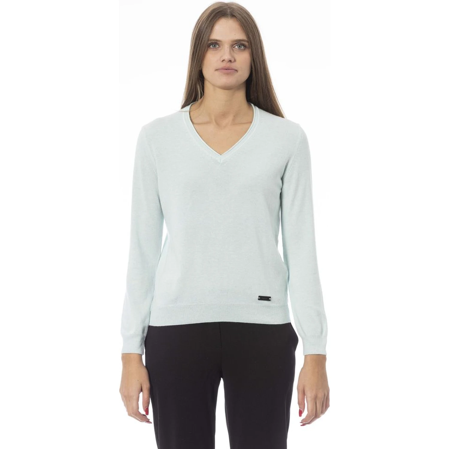 Light Blue Cashmere Women Sweater