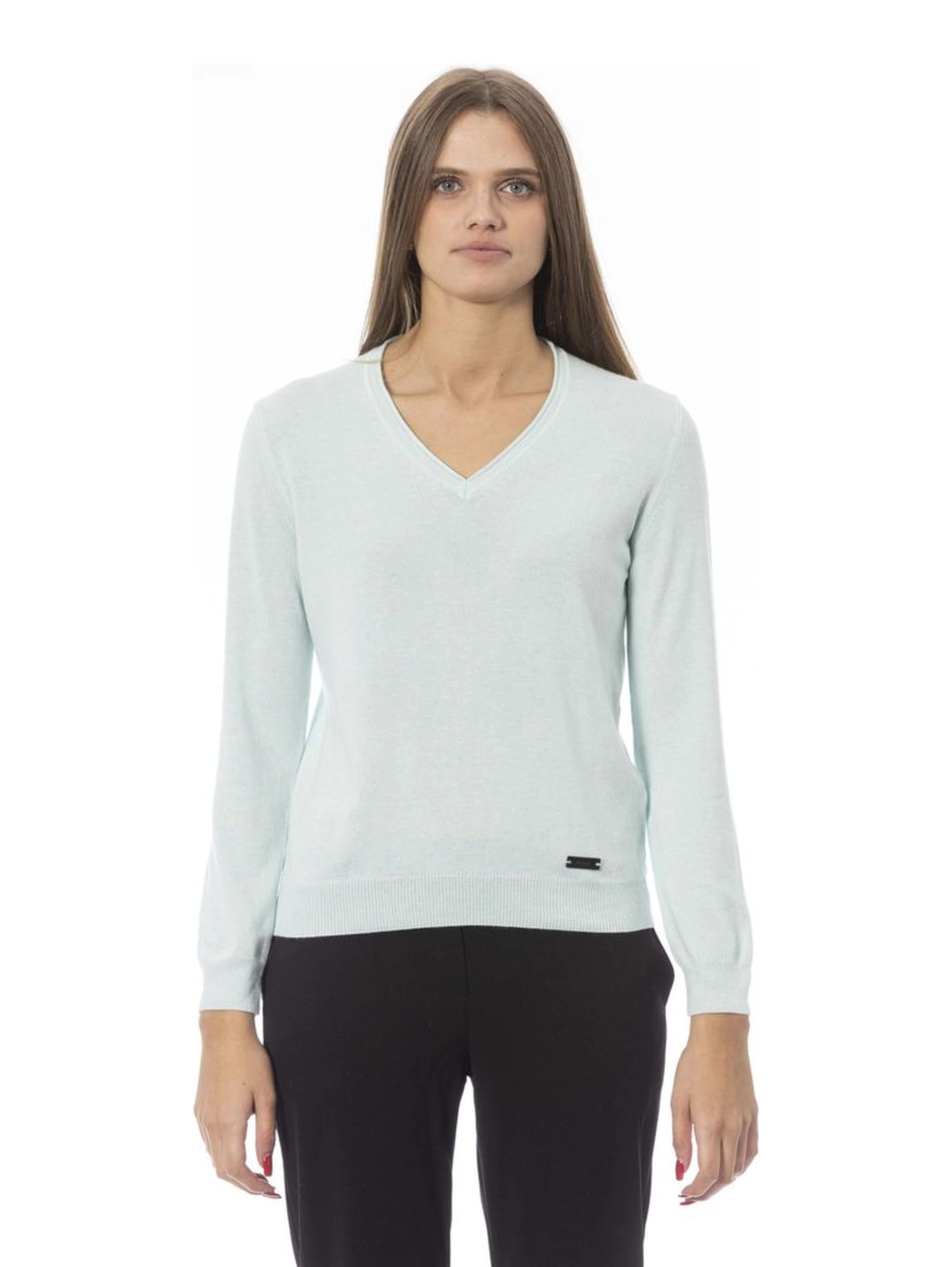 Light Blue Cashmere Women Sweater