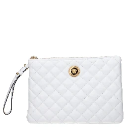 Blue Leather Clutch Bag