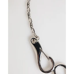 Silver Tone DG Logo Keychain Key Holder Bag Charm Keyring
