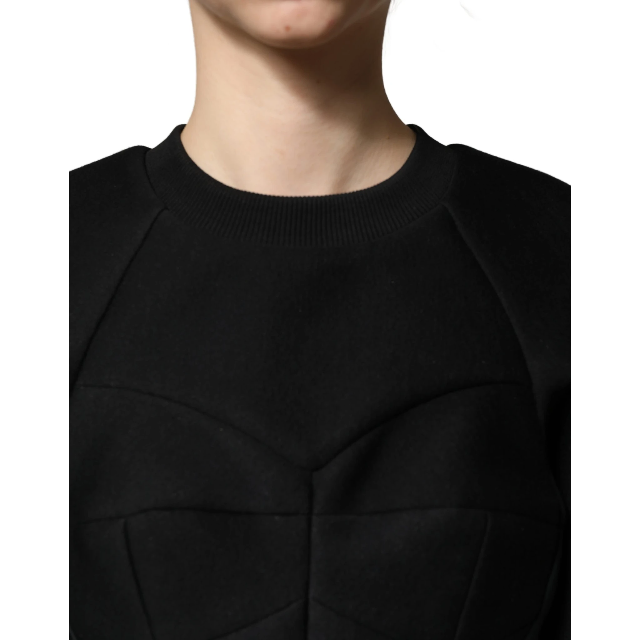 Black Cropped ZipperBack Sweatshirt Sweater