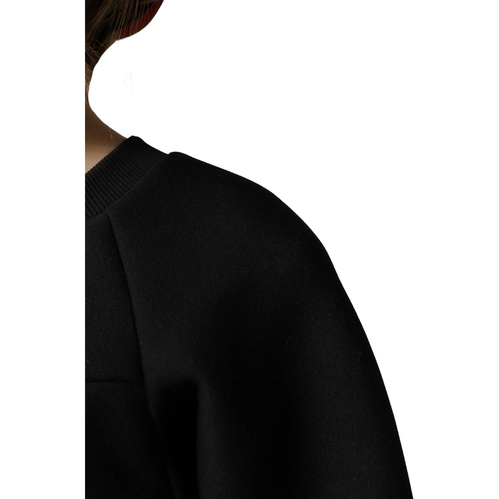 Black Cropped ZipperBack Sweatshirt Sweater