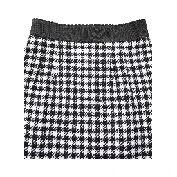Black White Houndstooth HighWaist Mini Skirt