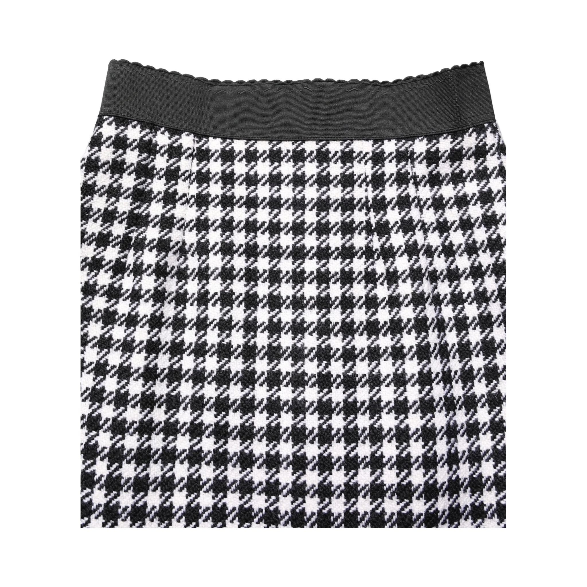 Black White Houndstooth HighWaist Mini Skirt