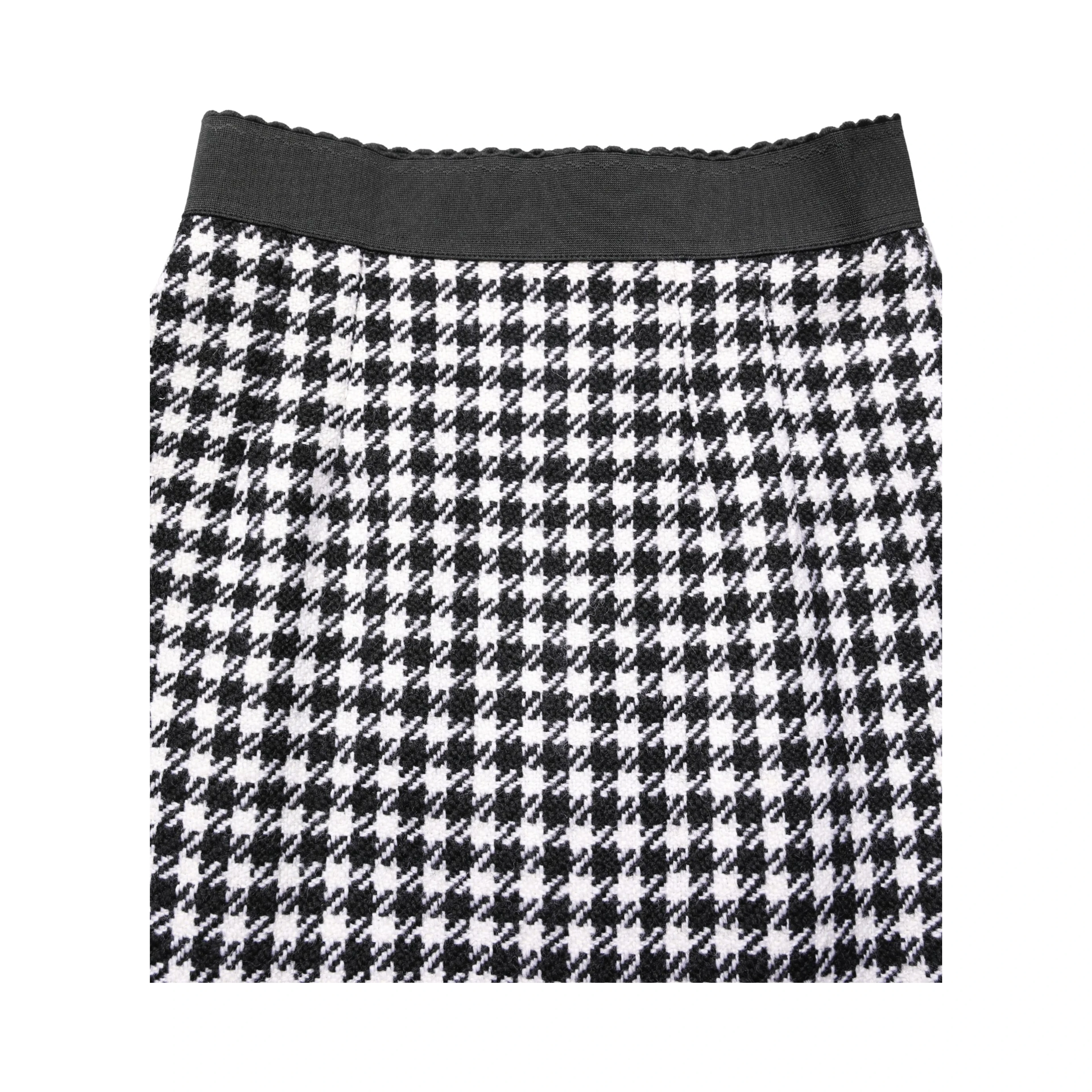 Black White Houndstooth HighWaist Mini Skirt
