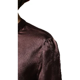 Violet Satin Long Sleeve Ascot Tie Shirt Top