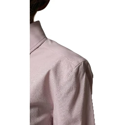 Pink Cotton Long Sleeves Collared Shirt Top