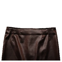Brown Acetate High-Waisted Pencil Cut Skirt