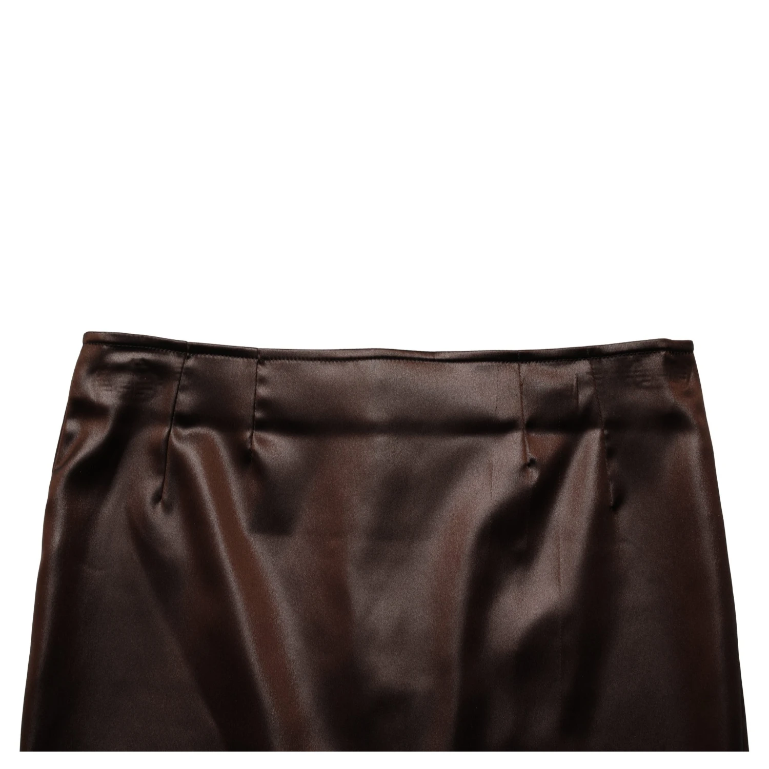 Brown Acetate High-Waisted Pencil Cut Skirt