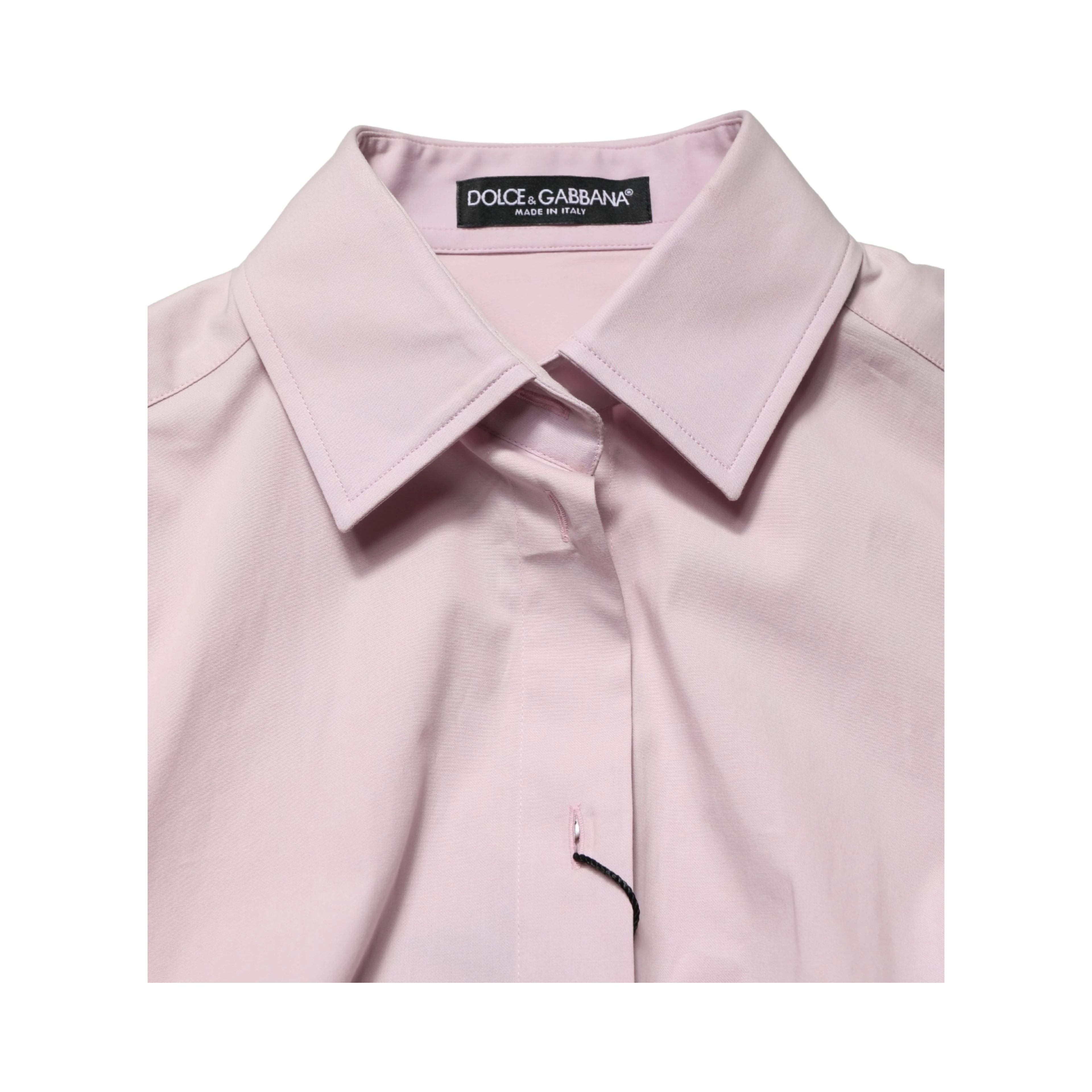 Pink Cotton Long Sleeves Collared Shirt Top