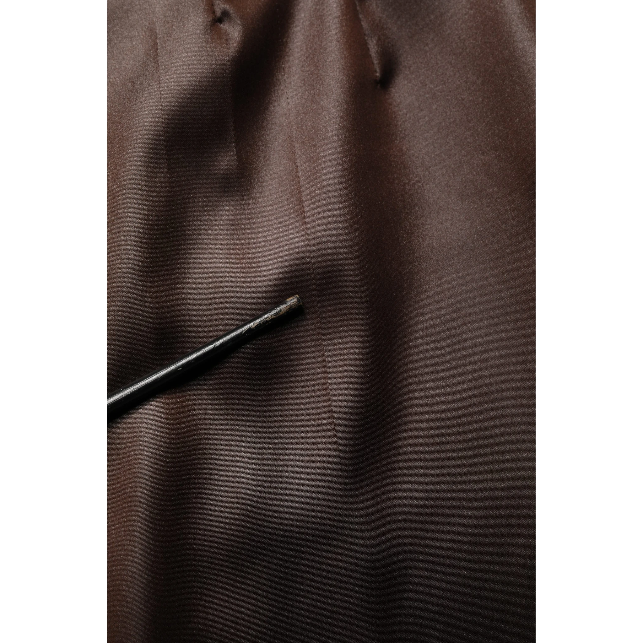 Brown Acetate High-Waisted Pencil Cut Skirt