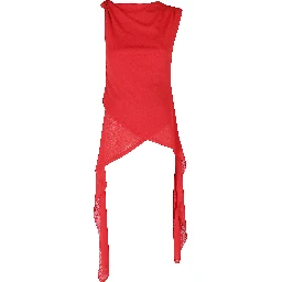 MARL MESH DRAPED KNOT DETAILING LONG DRESS