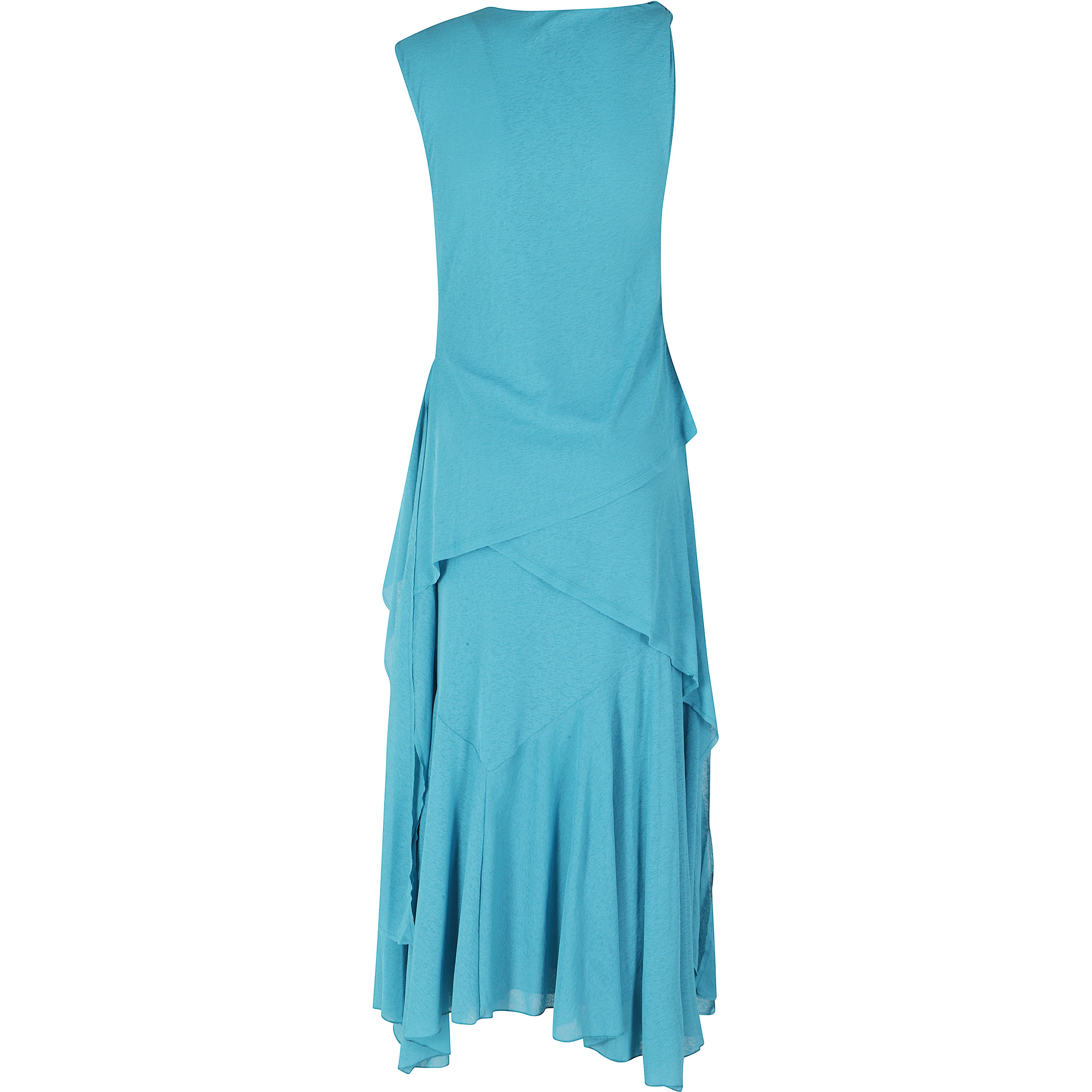 MARL MESH DRAPED KNOT DETAILING LONG DRESS