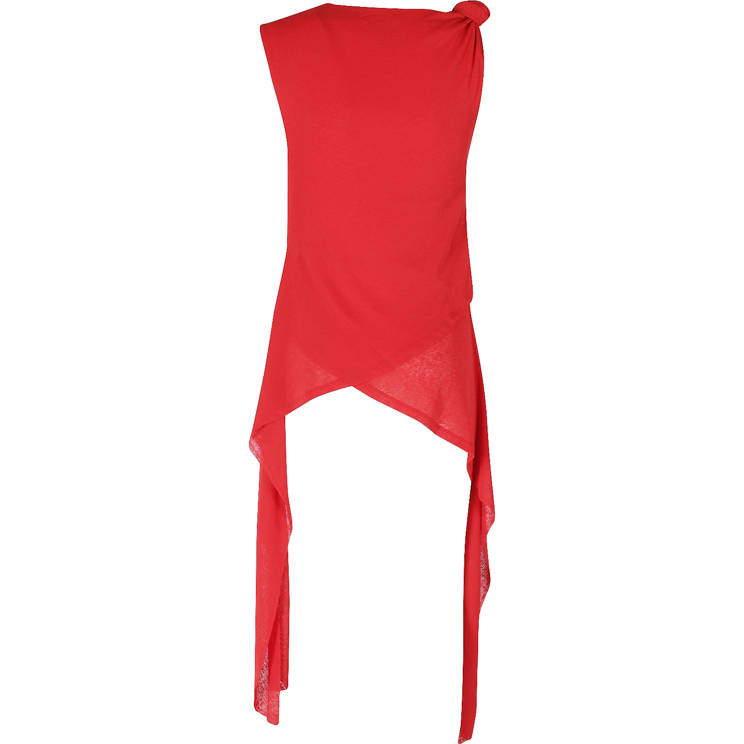 MARL MESH DRAPED KNOT DETAILING LONG DRESS
