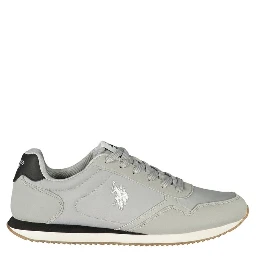 Gray Polyester Athletic Sneakers