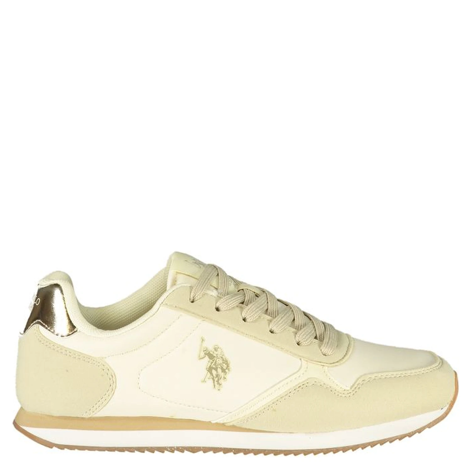 Beige Polyester Athletic Sneakers