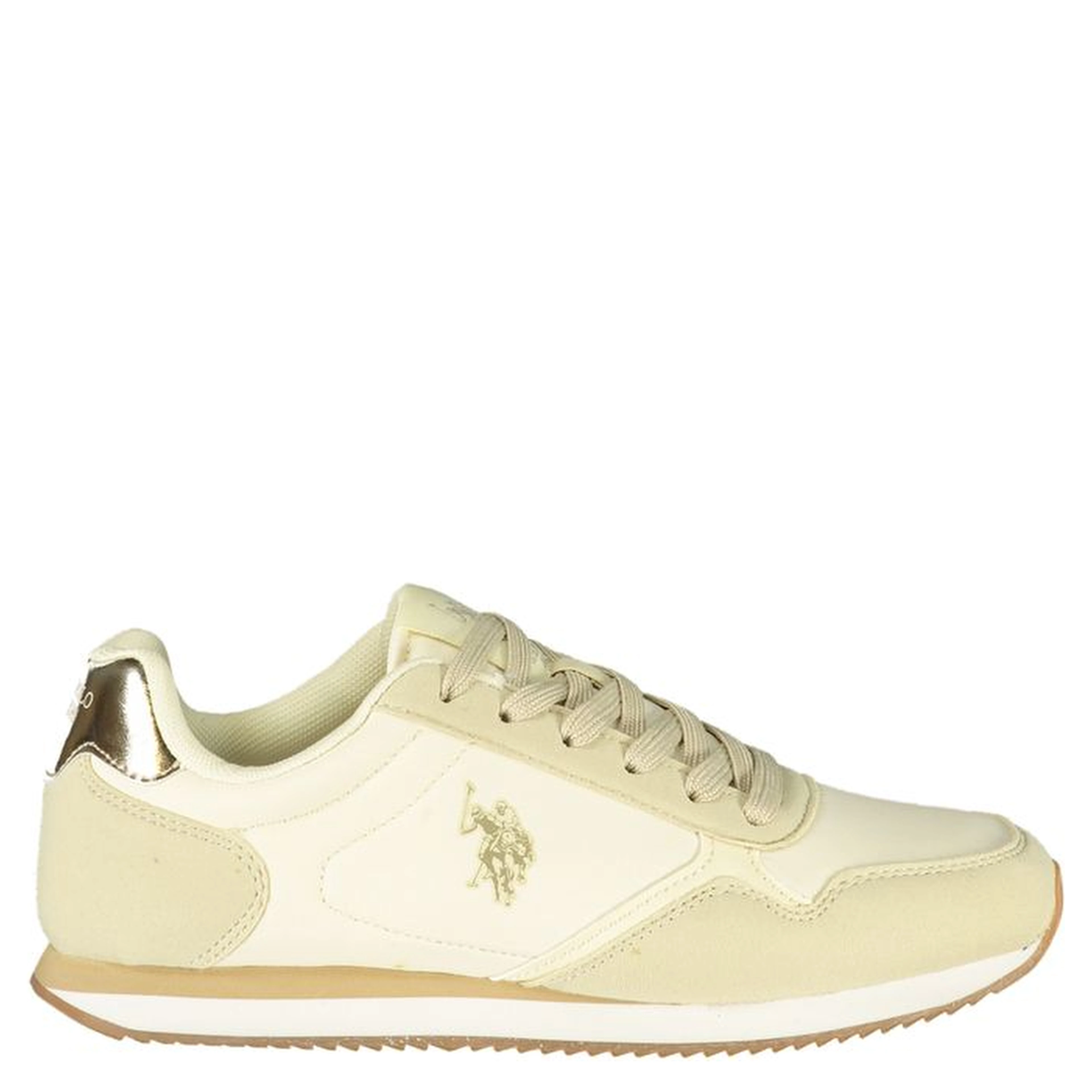 Beige Polyester Athletic Sneakers