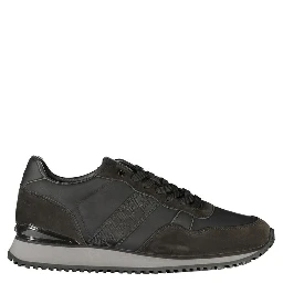 Black Polyester Athletic Sneakers