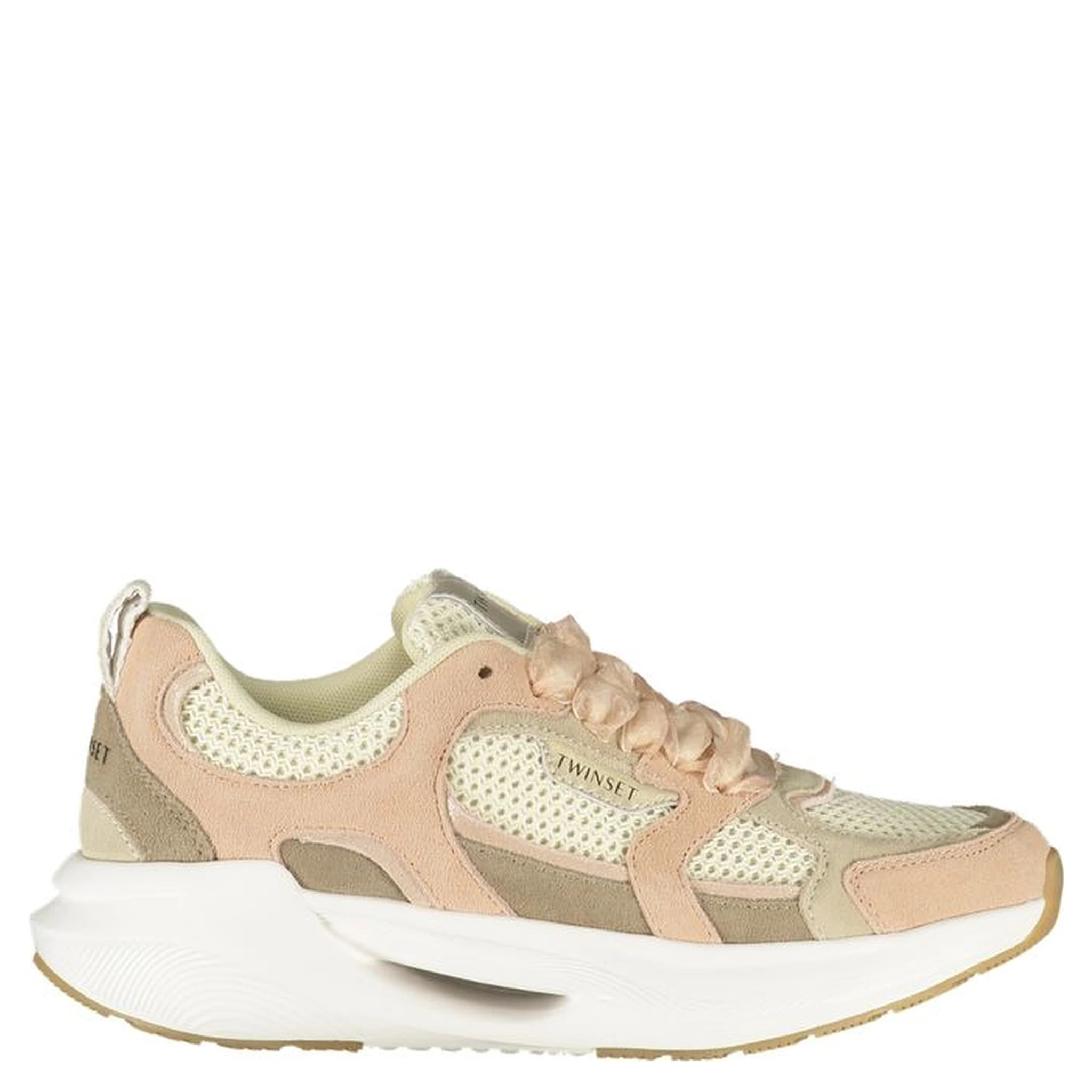 Pink Polyester Athletic Sneakers