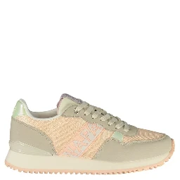 Pink Polyester Athletic Sneakers