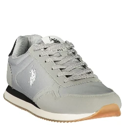 Gray Polyester Athletic Sneakers