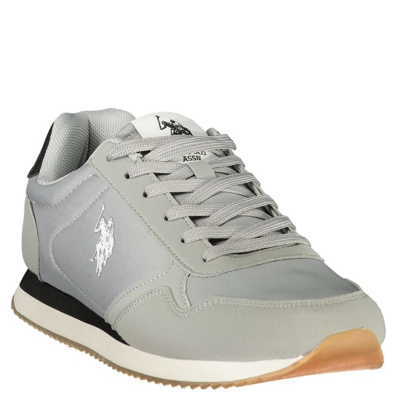 Gray Polyester Athletic Sneakers