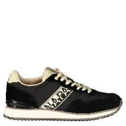 Black Polyester Athletic Sneakers
