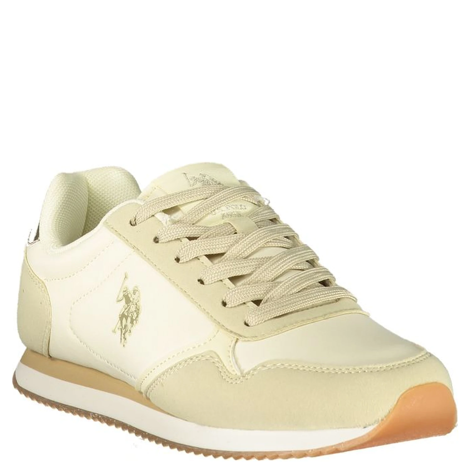Beige Polyester Athletic Sneakers